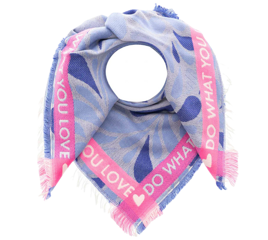 ZWILLINGSHERZ Viereckstuch "Do What You Love" Blau/Pink