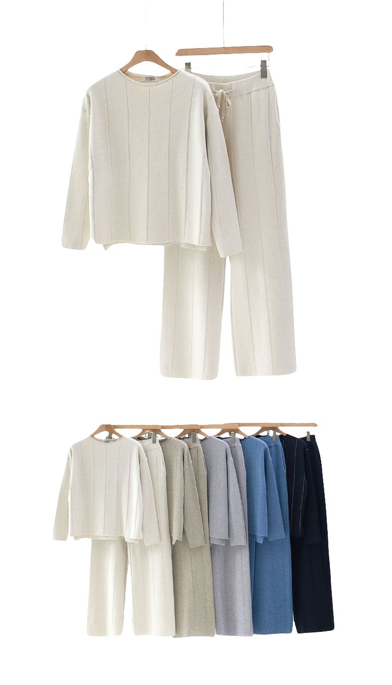 Cozy Strick 2-Teiler mit Streifen