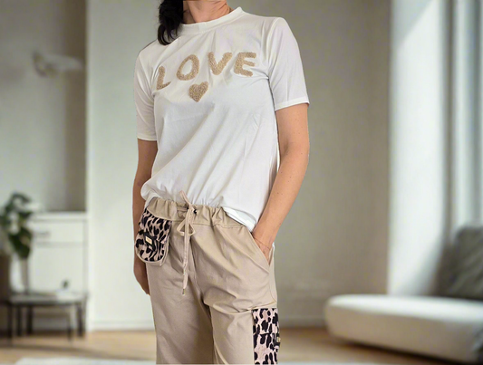 Statement T-Shirt Weiß LOVE