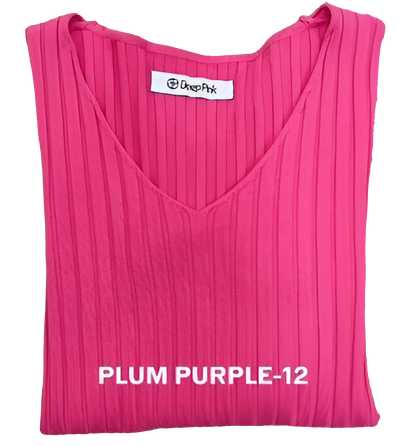 Basic Pullover V-Ausschnitt gerippt BELLA