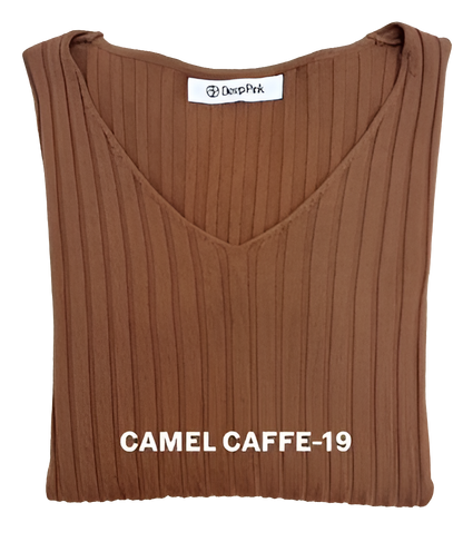 Basic Pullover V-Ausschnitt gerippt BELLA