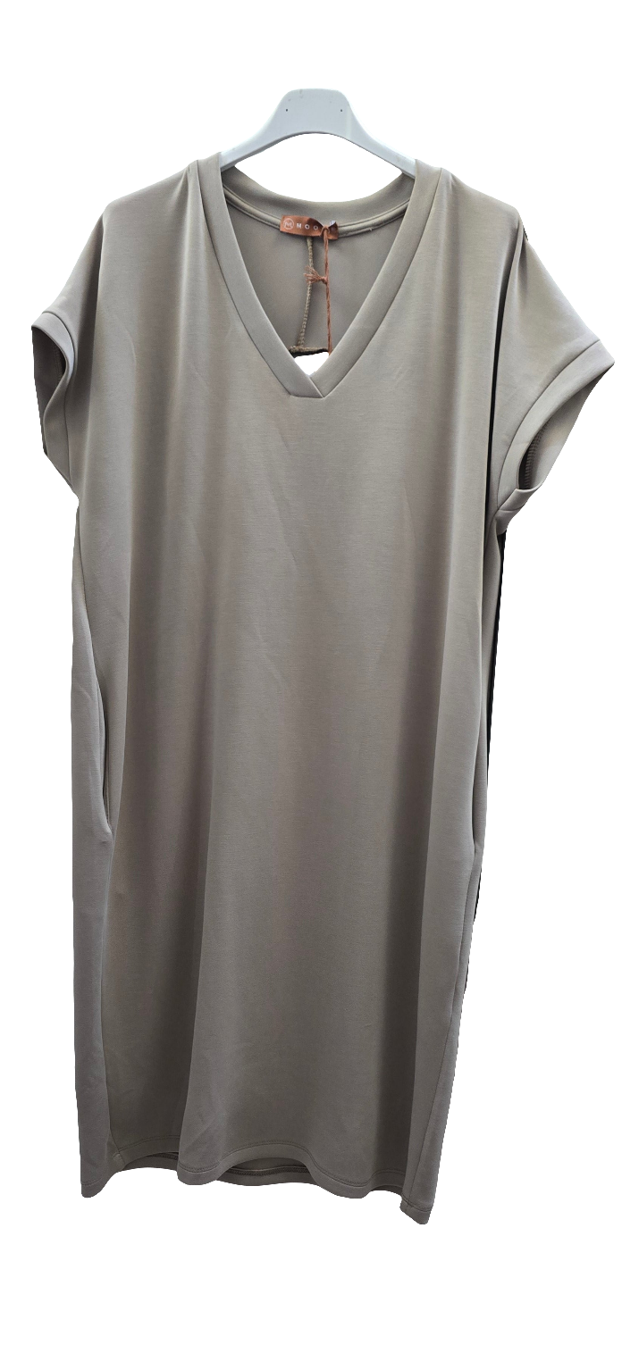 Kurzes Shirtkleid MIDI V-Ausschnitt Clara
