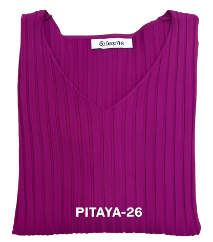 Basic Pullover V-Ausschnitt gerippt BELLA