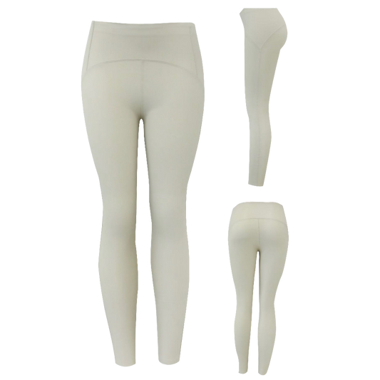 Leggings aus Lederimitat Creme