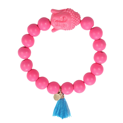 Holzperlenarmband Buddha + Quaste