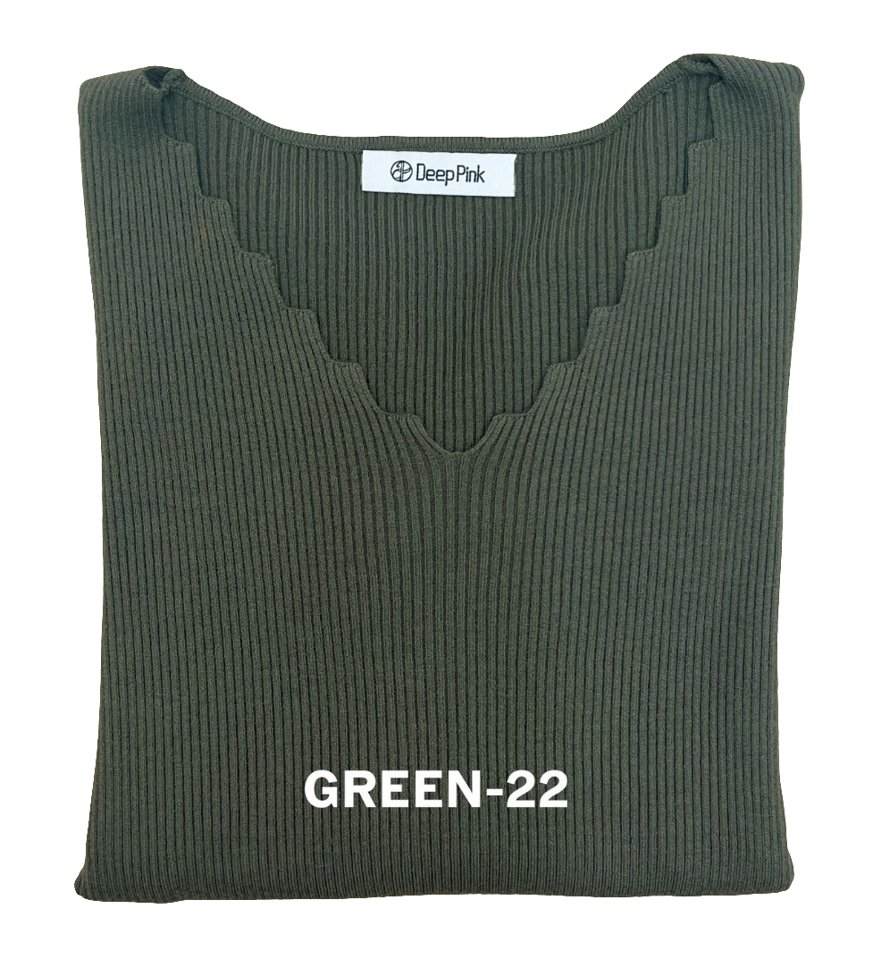 Basic Pullover mit verspielten V-Ausschnitt gerippt MX-2011