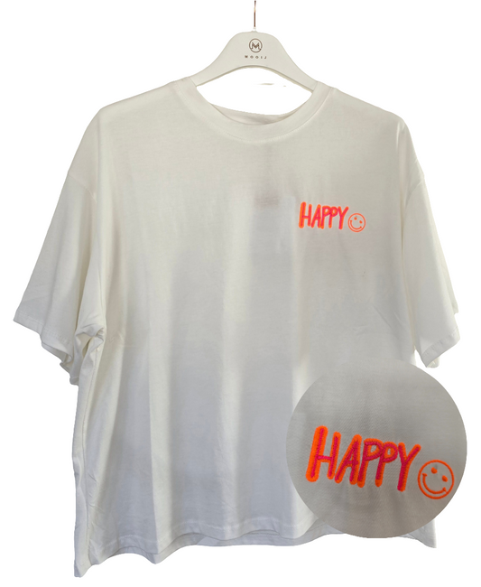 T-Shirt Weiss HAPPY