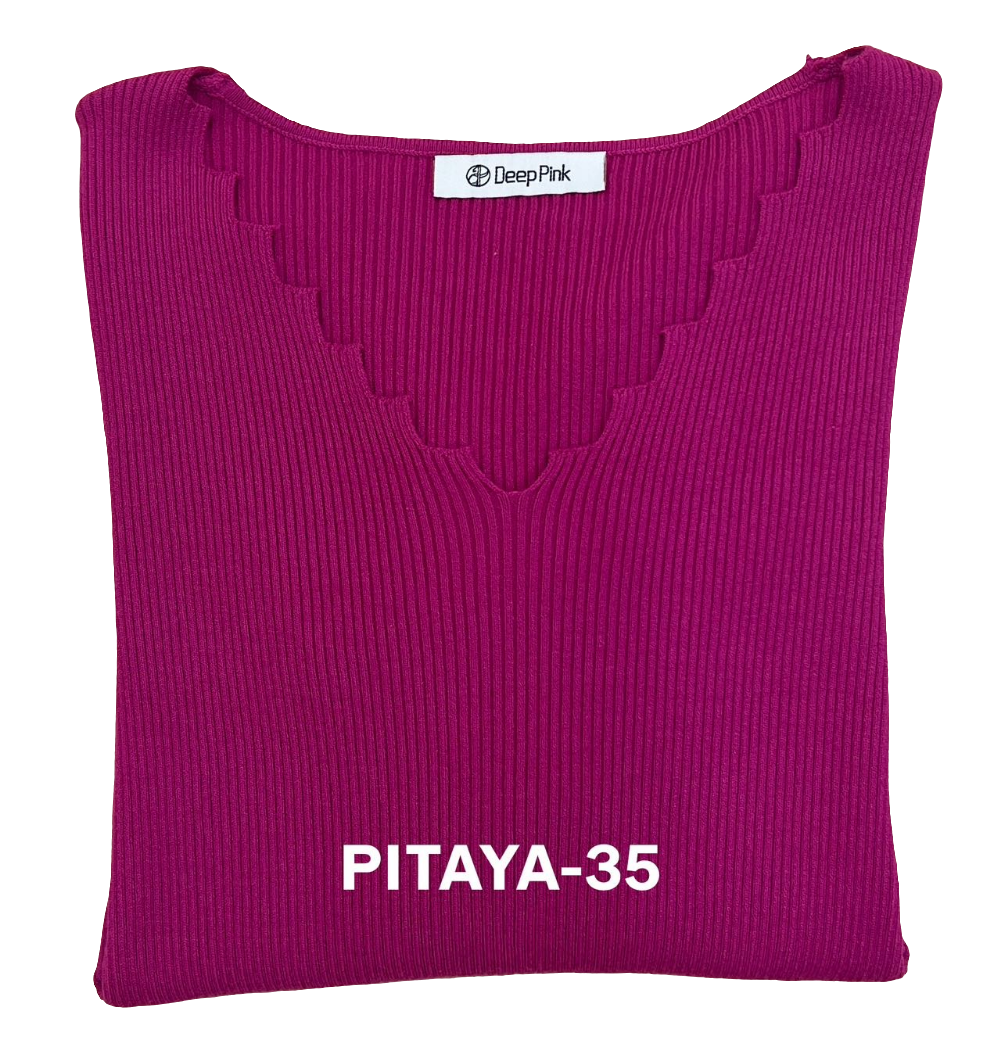 Basic Pullover mit verspielten V-Ausschnitt gerippt MX-2011