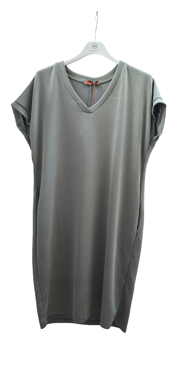 Kurzes Shirtkleid MIDI V-Ausschnitt Clara