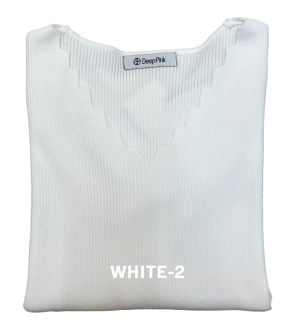 Basic Pullover mit verspielten V-Ausschnitt gerippt MX-2011