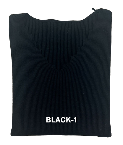 Basic Pullover mit verspielten V-Ausschnitt gerippt MX-2011
