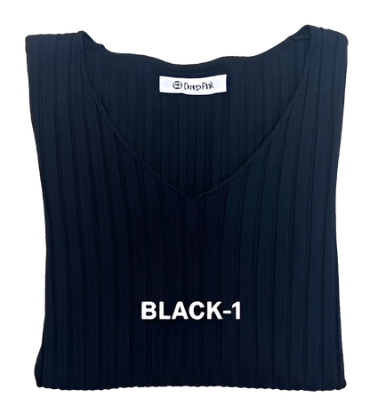 Basic Pullover V-Ausschnitt gerippt BELLA
