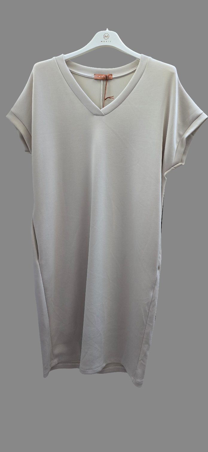 Kurzes Shirtkleid MIDI V-Ausschnitt Clara