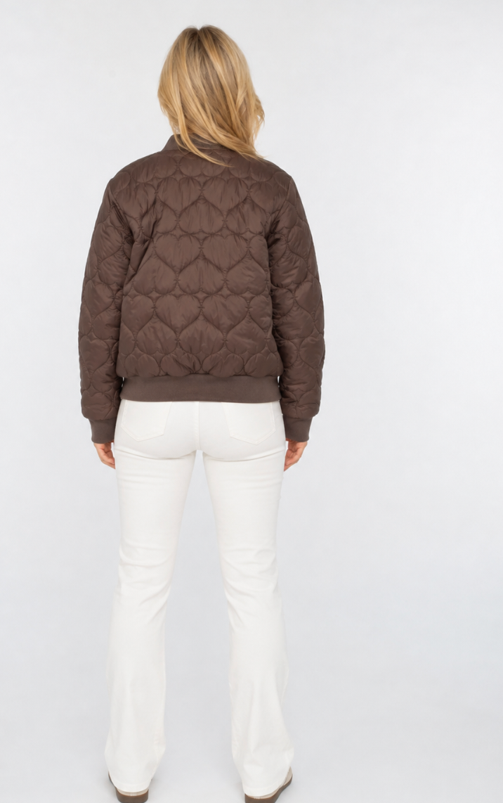 Zwillingsherz Bomberjacke BE HAPPY Braun