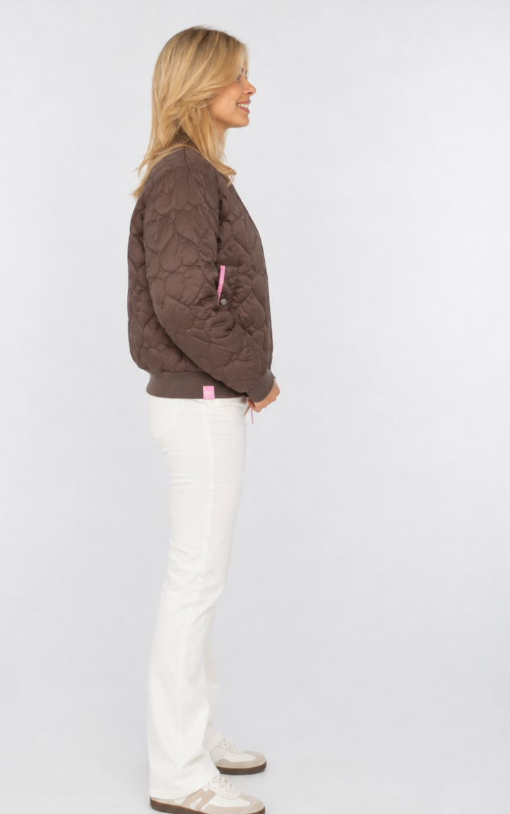 Zwillingsherz Bomberjacke BE HAPPY Braun