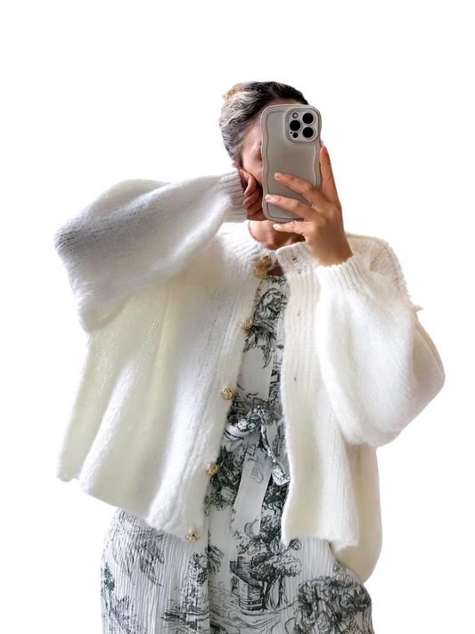 Cardigan Oversize Weiss