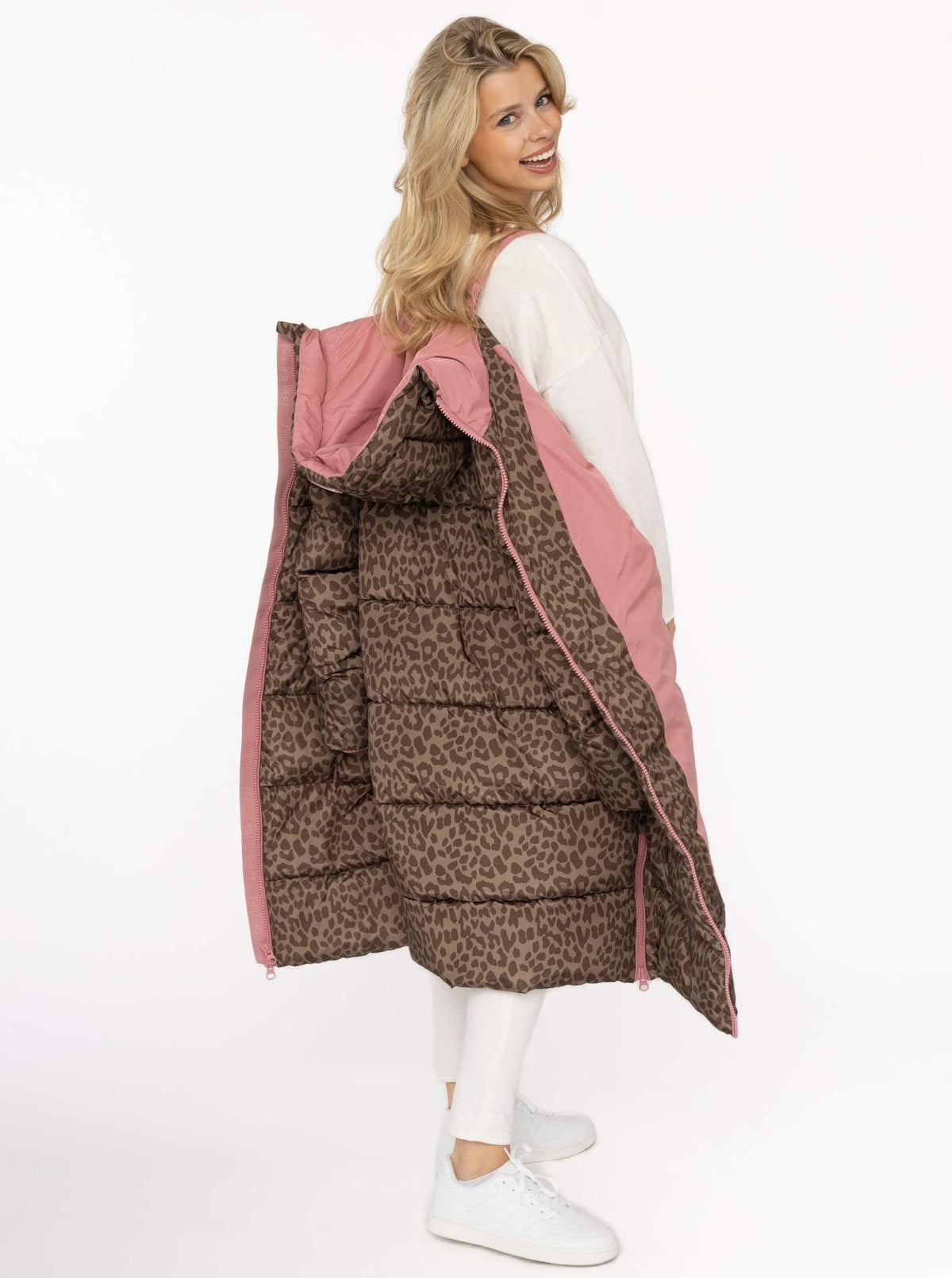 Zwillingsherz Langer Steppmantel COZY LEO Taupe