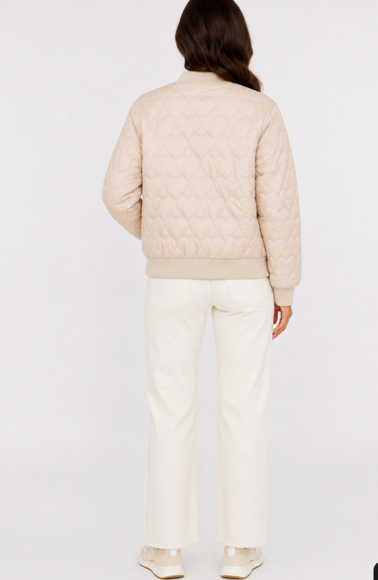 Zwillingsherz Bomberjacke BE HAPPY Creme