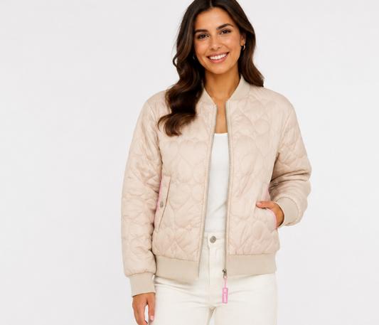 Zwillingsherz Bomberjacke BE HAPPY Creme