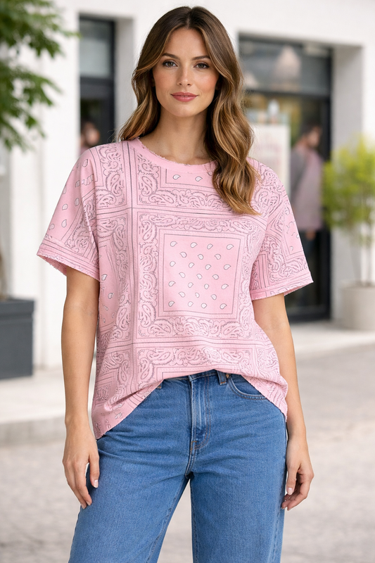 Damen Oberteil Bandana Print