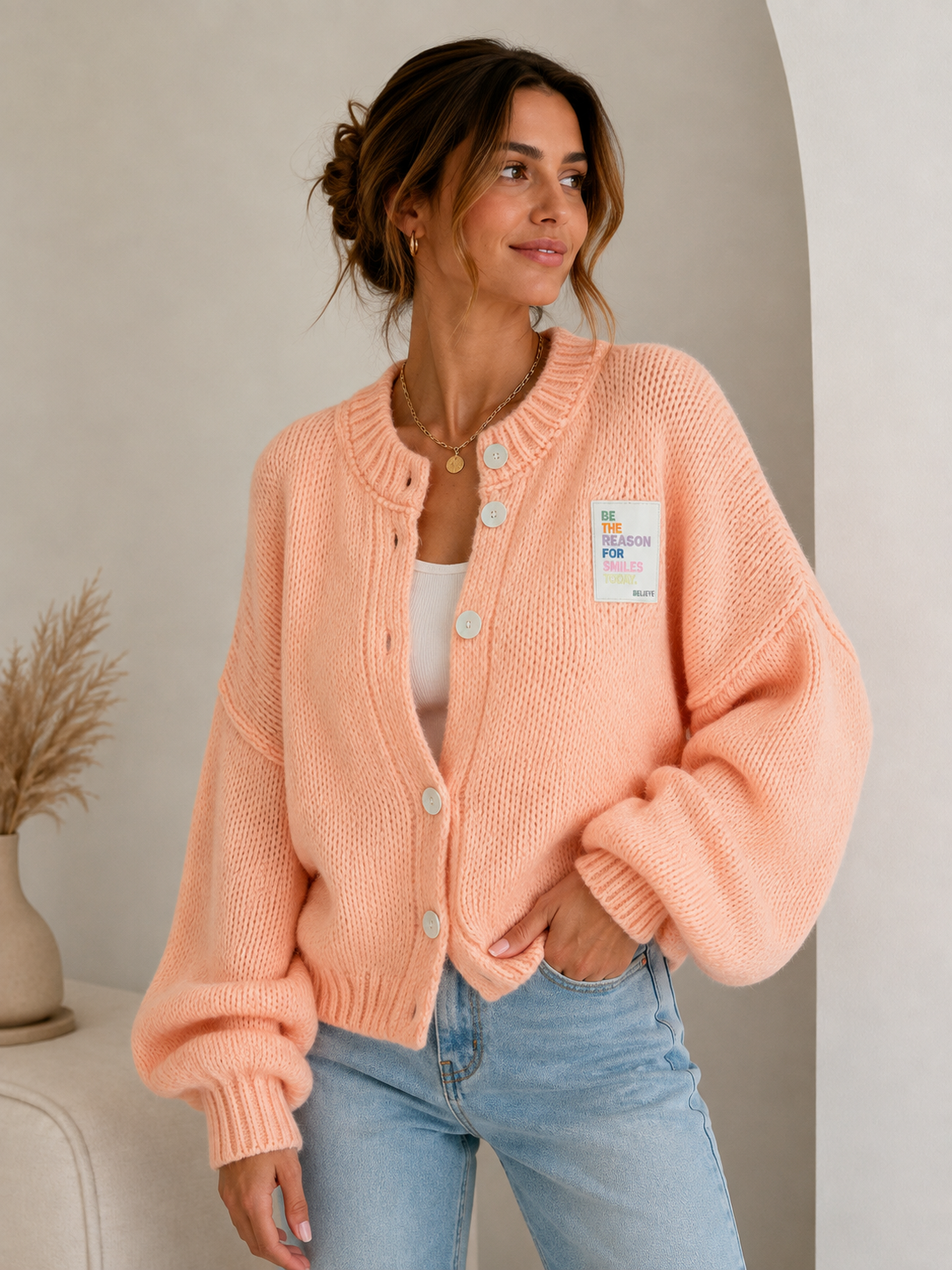 Cardigan SMILE TODAY Peach