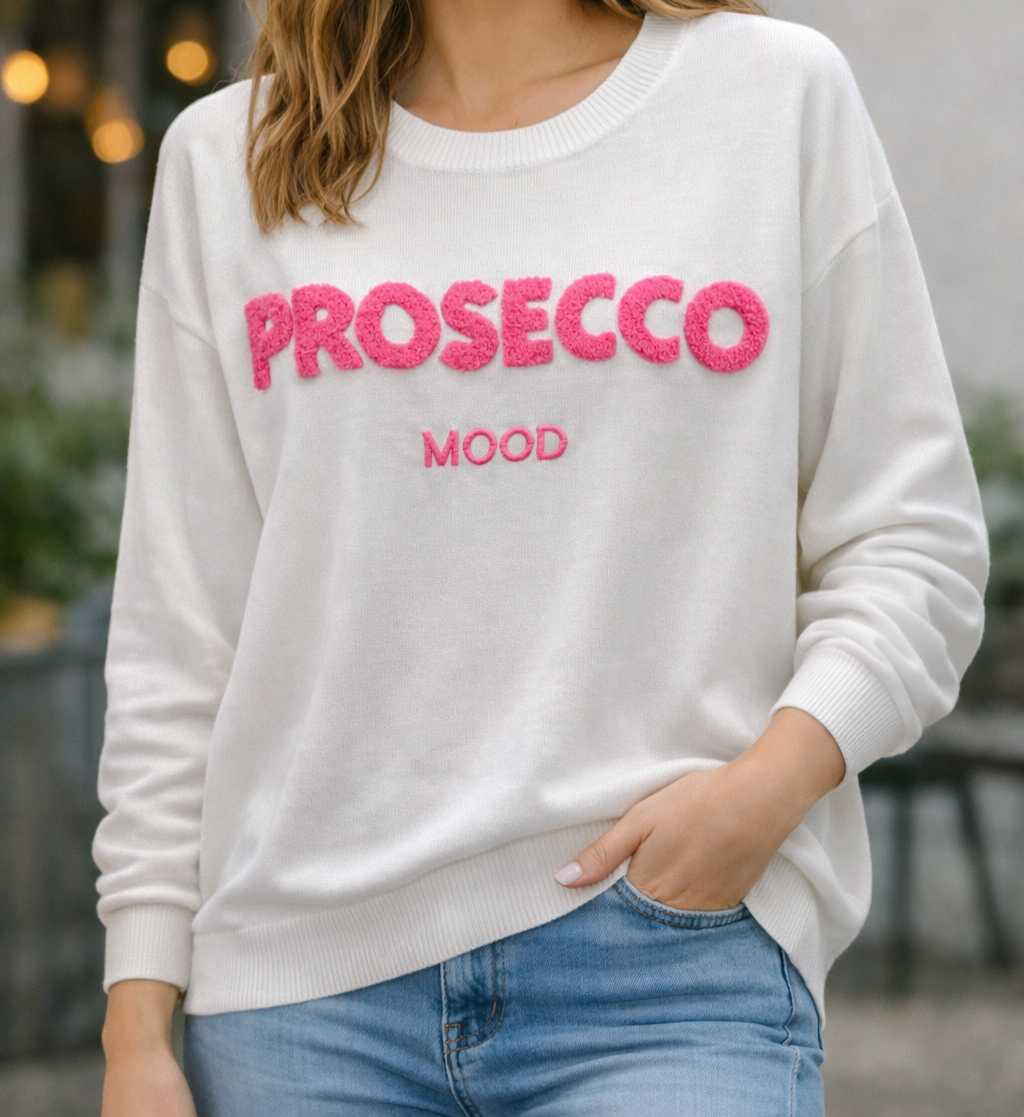 Feinstrick Pullover „Prosecco Mood“ Damen | Viskose Mix