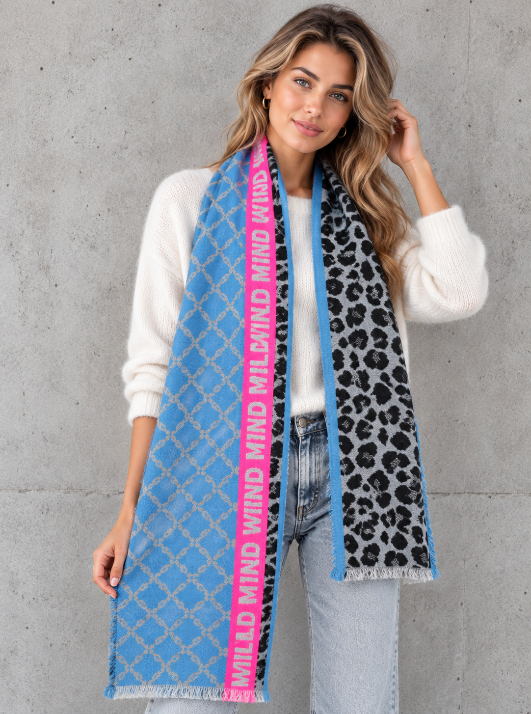 Zwillingsherz Schal Leo WILD MIND Blau