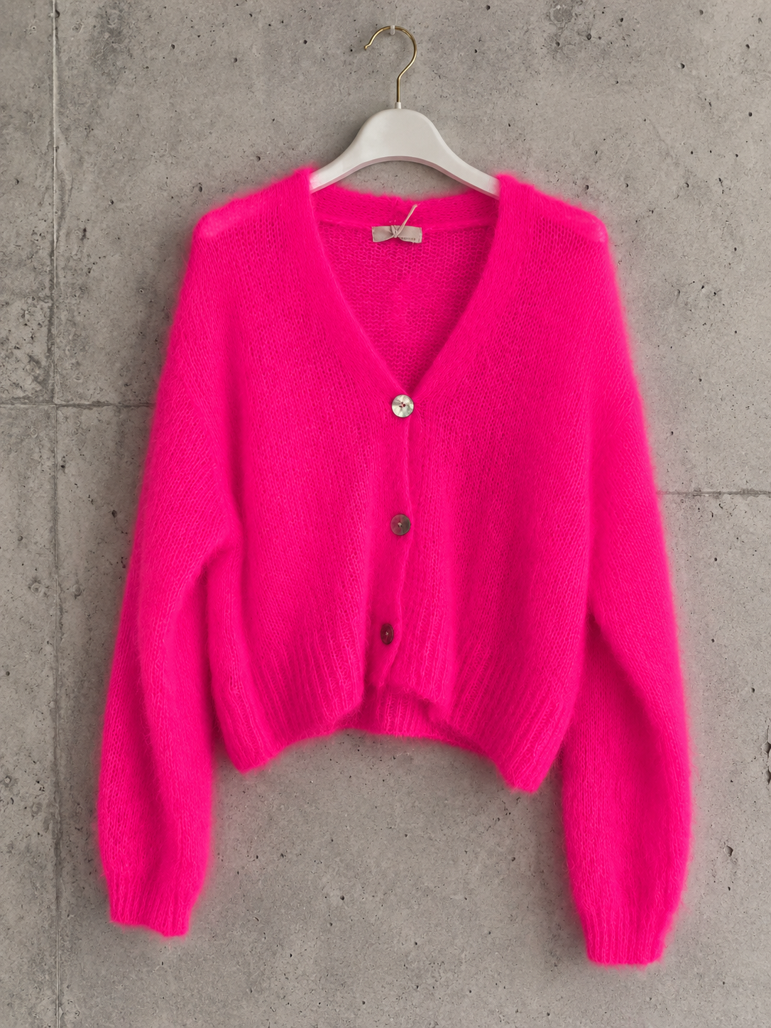 Mohair Kurz Cardigan Luna Crazy Pink