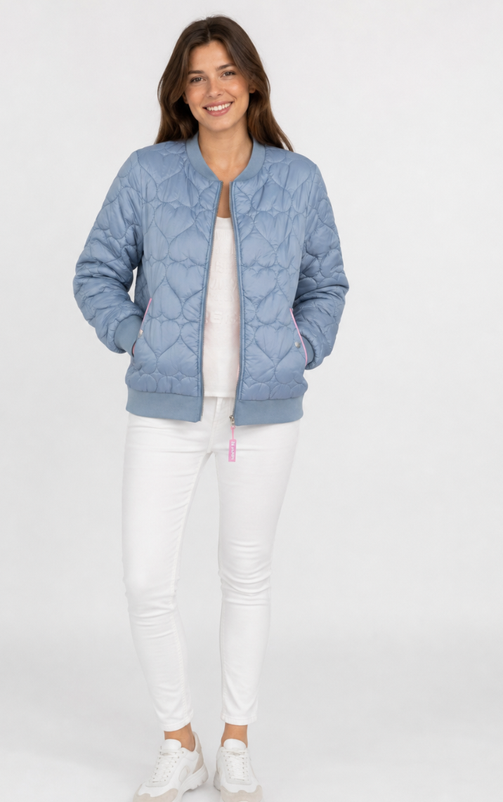 Zwillingsherz Bomberjacke BE HAPPY Jeansblau
