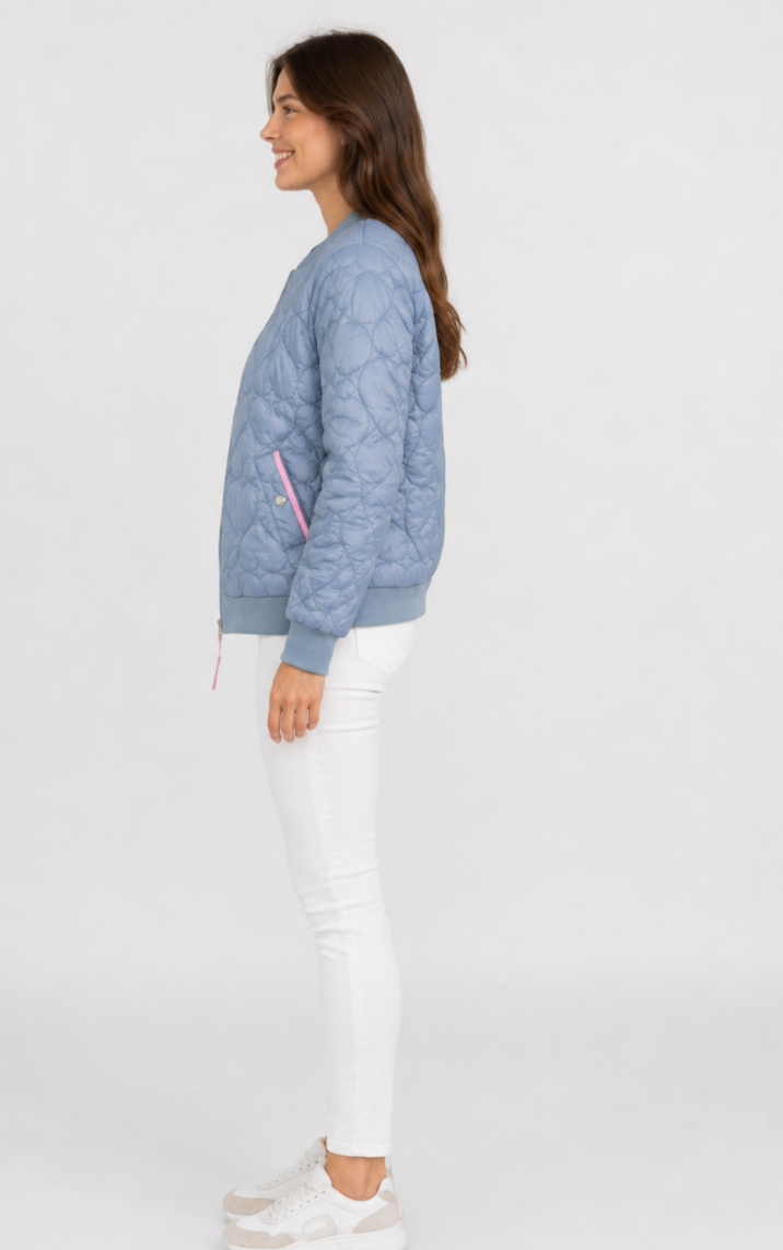 Zwillingsherz Bomberjacke BE HAPPY Jeansblau