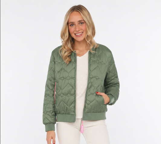 Zwillingsherz Bomberjacke BE HAPPY KHAKI