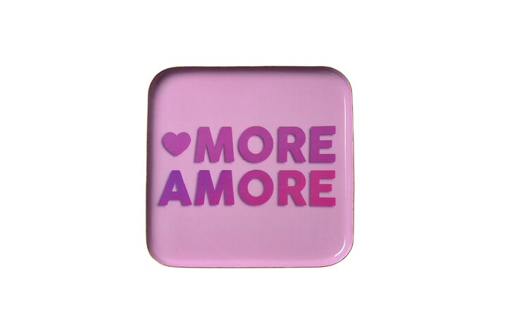 More Amore Tablett – Rosa mit Lila – Stylisches Serviertablett für mehr Liebe im Alltag