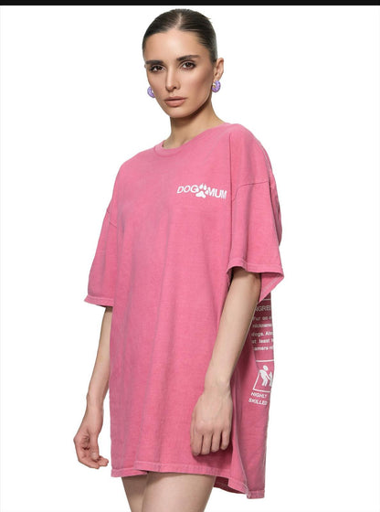 Oversize T-Shirt Damen Dog Mum – Locker geschnittenes Statement Shirt – verschiedene Farben