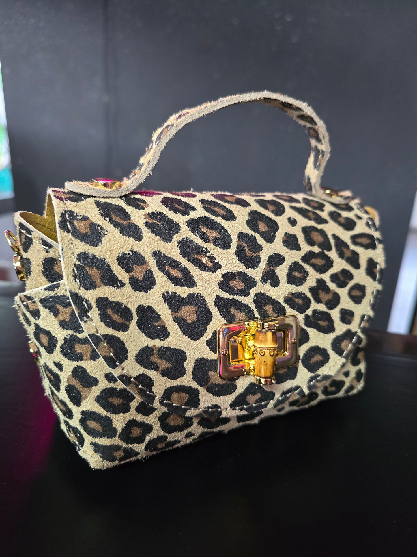 Kleine Handtasche Bamboo Wildleder Leder