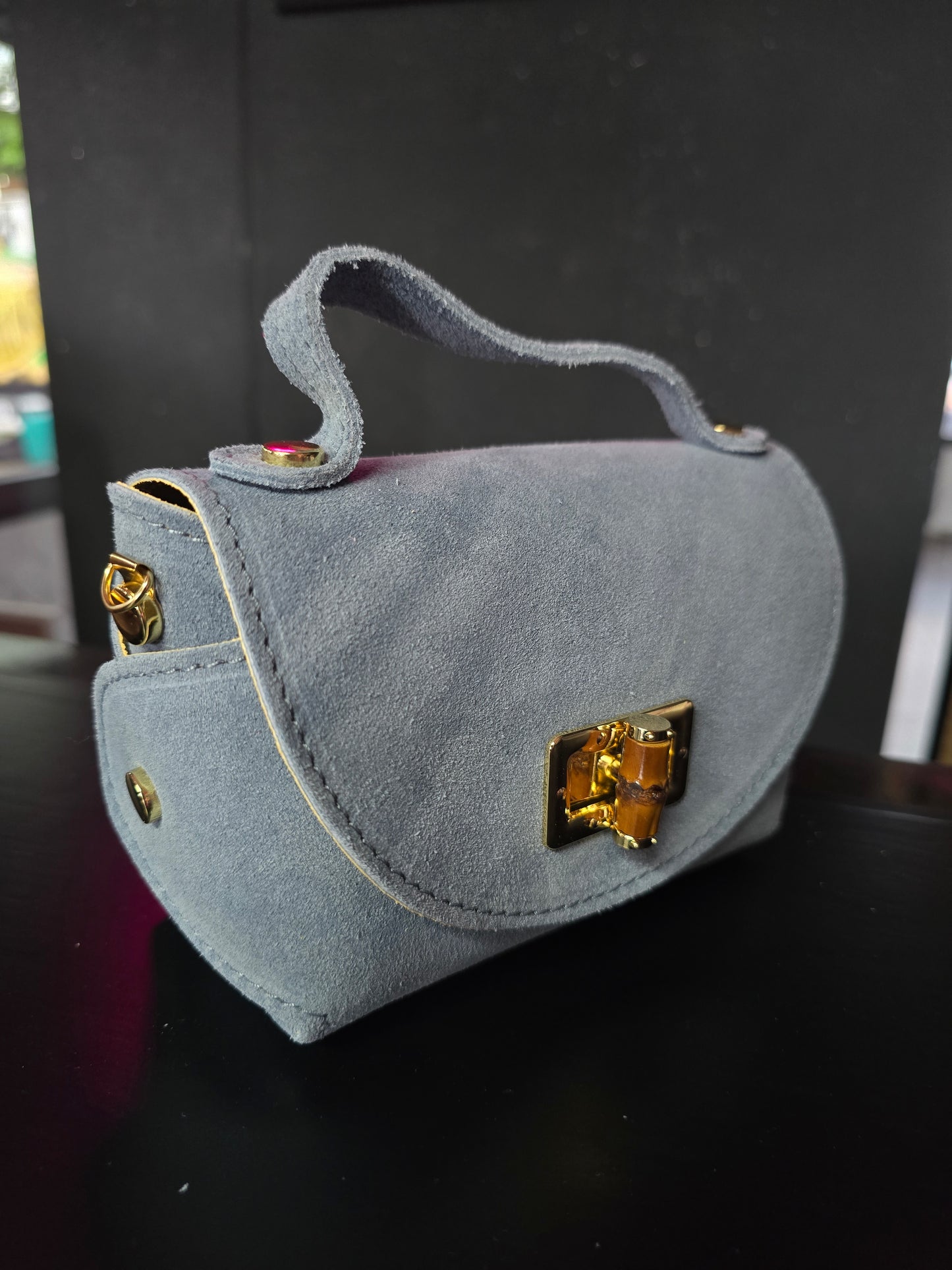 Kleine Handtasche Bamboo Wildleder Leder
