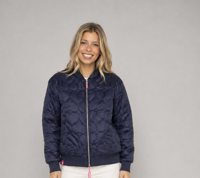 Zwillingsherz Bomberjacke BE HAPPY Royalblau