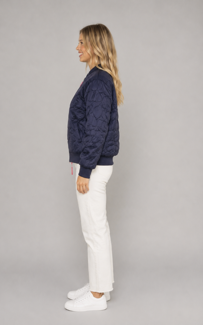 Zwillingsherz Bomberjacke BE HAPPY Royalblau
