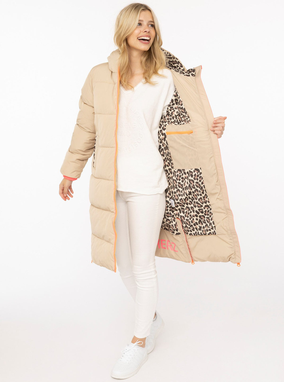 Zwillingsherz Langer Steppmantel COZY Beige